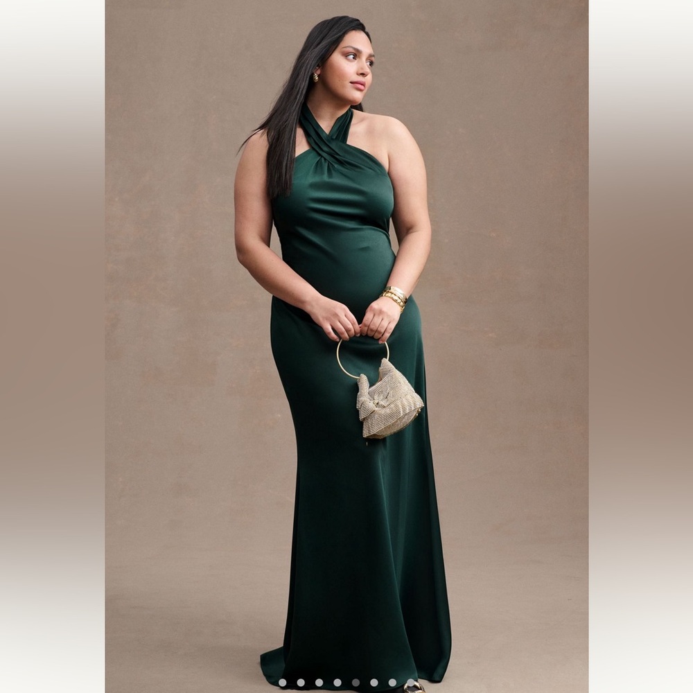 BHLDN Ruby Twist Halter Satin Gown
